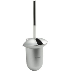 GFmark - Ёрш для унитаза настенный, СЕРЕБРО, с откидной крышкой АВТОМАТ, из высокопрочного пластика АБС 821