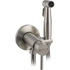 GFmark - Смеситель с гигиеническим душем, встраеваемый , из нержавеющей стали , круглый корпус , цвет САТИН . 2072