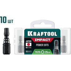 KRAFTOOL Impact TX 25, 25 мм, 10 шт, ударные биты (26195-25-25-S10)