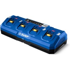 ЗУБР Turbo CHARGE, 20 В, 4 порта, 4 х 9 А, зарядное устройство для LMS АКБ, ПРОФЕССИОНАЛ (TC-20-4)