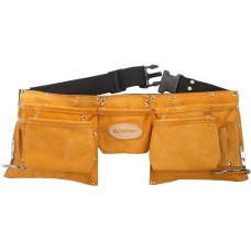 STAYER кожаный, 2 скобы, пояс для инструментов с 11 карманами, Professional (38520)