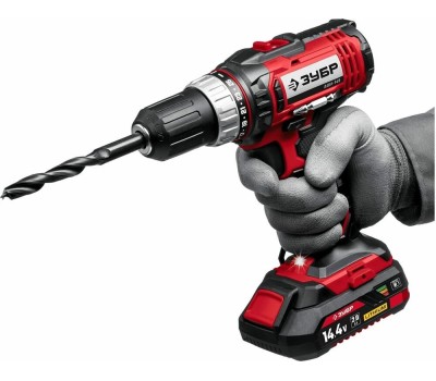 Дрель аккумуляторная ЗУБР ДШЛ-145-22 14.4В, 2аккум., кейс