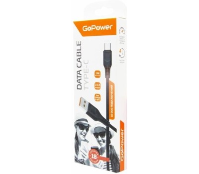 кабель GOPOWER (00-00018566) Кабель GP01T USB (m)-Type-C (m) 1.0м 2.4A черный