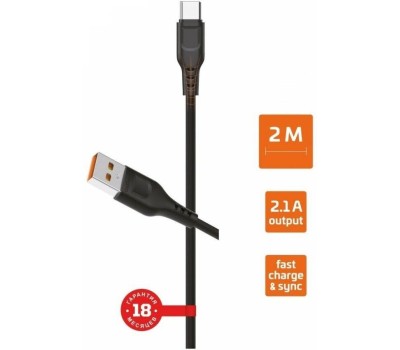 кабель GOPOWER (00-00018566) Кабель GP01T USB (m)-Type-C (m) 1.0м 2.4A черный
