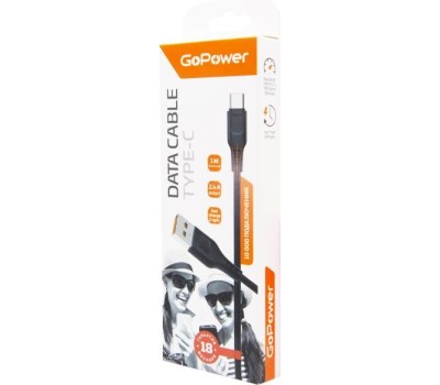 кабель GOPOWER (00-00018566) Кабель GP01T USB (m)-Type-C (m) 1.0м 2.4A черный