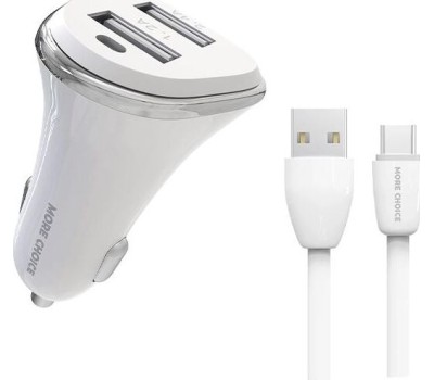 АЗУ MORE CHOICE (4627151191423) AC22a 2USB 2.4A для Type-C White