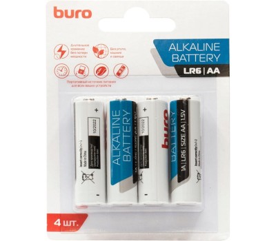 BURO Батарея Alkaline LR6 AA (4шт) блистер