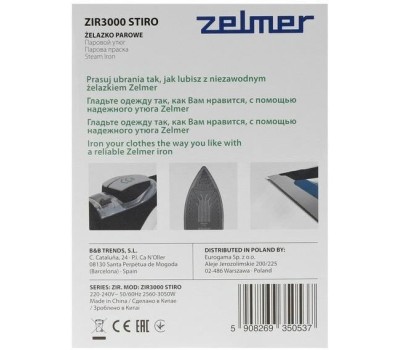 ZELMER Утюг ZIR3000 STIRO BLUE/BLACK