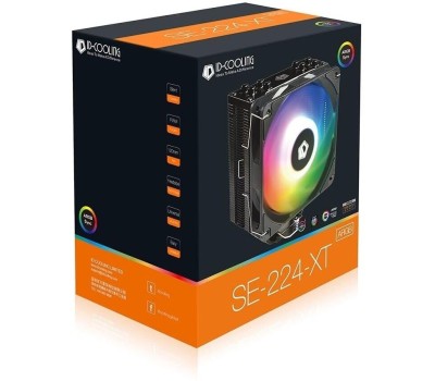 ID-COOLING Кулер SE-224-XTS ARGB LGA1700/1200/115X/AM5/AM4 (10шт/кор, TDP 220W, PWM, 4 тепл.трубки прямого контакта, ARGB FAN 120mm) RET