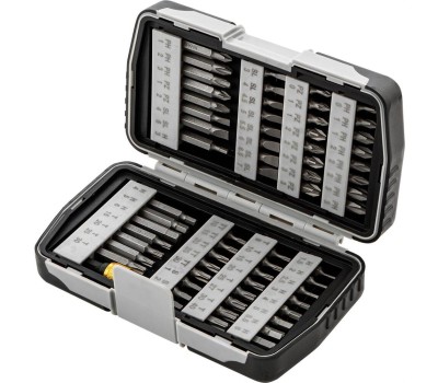 Набор бит MATRIX Набор бит, магнитный адаптер, CrV, пластиковый кейс, 64 шт. 11327
