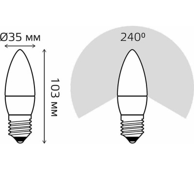 GAUSS Упаковка ламп LED E27, свеча, 12Вт, 30222, 10 шт