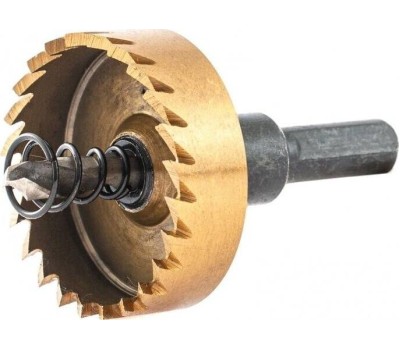 Коронка DENZEL Коронка по металлу HSS, 42 мм, нитридтитановое покрытие 724114