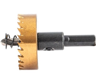 Коронка DENZEL Коронка по металлу HSS, 42 мм, нитридтитановое покрытие 724114