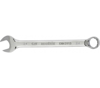 Комбинированный ключ MATRIX Ключ комбинированный, 24 мм, CrV, полированный хром 15169