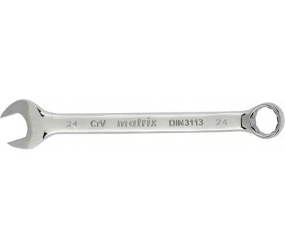 Комбинированный ключ MATRIX Ключ комбинированный, 24 мм, CrV, полированный хром 15169
