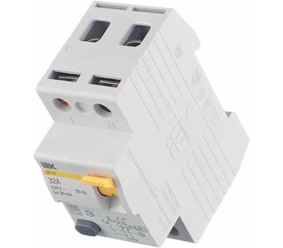 IEK Выключатель дифф. тока (УЗО) ВД1-63 (MDV10-2-032-030) 32A 2П 230В 2 модуля белый (упак.:1шт)