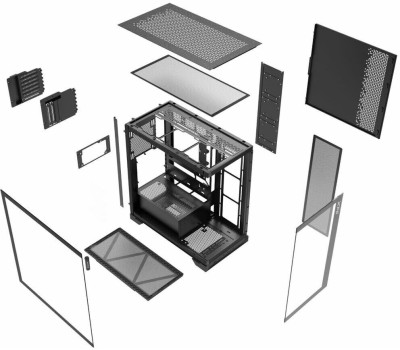 Корпус для ПК XPG Корпус INVADER X BLACK (INVADERXMTWOF-BKCWW) Mid-Tower, Micro-ATX, Mini-ITX, Standard-ATX, USB 3.2 Gen2 Type-A, USB 3.2 Gen2 Type-C