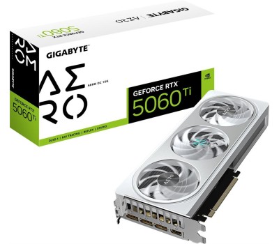 Видеокарта GIGABYTE Видеокарта NVIDIA GeForce RTX 5060TI GV-N506TAERO OC-16GD 1.0 16ГБ Aero, GDDR7, OC, Ret
