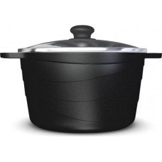Кастрюля НЕВА МЕТАЛЛ ПОСУДА 186660 а/пр литая 6,0л стекл/кр Черный гранит