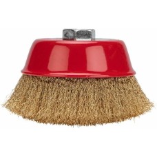 KRANZ Щетка коническая для УШМ, витая латунированная проволока, 125мм, М14