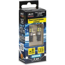 Лампа автомобильная AVS T104 T10/белый/ (W2.1x9.5d) CANBUS 18SMD 4014, блистер 2 шт
