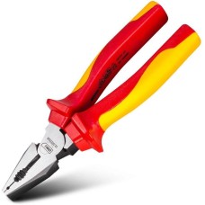 Плоскогубцы DELI Диэлектрические комбинированные плоскогубцы DL512006 160мм, сталь Cr-V, сертификат VDE для работ под напряжением до 1000 В