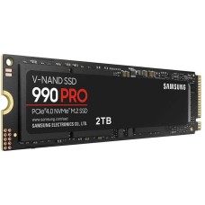 Накопитель SSD SAMSUNG Твердотельный накопитель SSD 990 PRO Black M.2 2280 MZ-V9P2T0BW 2TB Client PCIe Gen4x4 with NVMe, 3D TLC, 7450/6900, IOPS 1400K/1550K