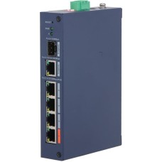 Коммутатор DAHUA DH-CHS4106-4ET-60 4-портовый PoE коммутатор управляемый 4 RJ45 10/100Мбит/с (PoE/PoE+/Hi-PoE), 1 RJ45 10/100/1000Мбит/с (uplink), 1 SFP 1000Мбит/с (uplink); IP30, IK06; монтаж на DIN-рейку