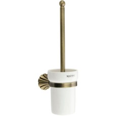 МАГНУС - Ёрш для унитаза настенный с белой керамической колбой, цвет БРОНЗА. 95162