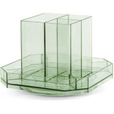 DELI Органайзер настольный 8942GREEN 140x140x98мм зеленый пластик