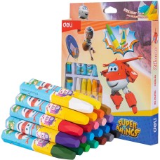 DELI Масляная пастель EC009-24 Super Wings шестигранные 24цв. картон.кор./европод