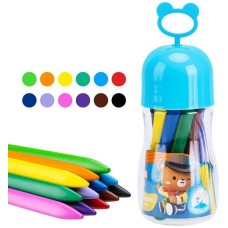 DELI Мелки пластик. EC222-12 Color Kids трехгр. 12цв. (12шт) пласт.туб. гол