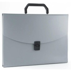 БЮРОКРАТ Портфель -BPP13GREY 13 отдел. A4 пластик 0.7мм серый