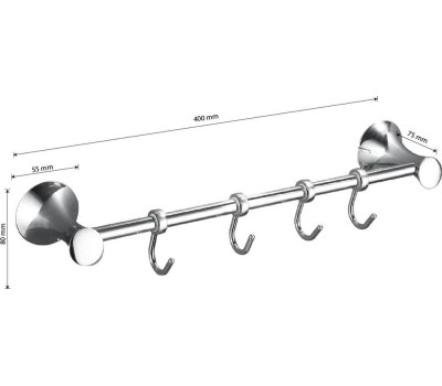 Аксессуары для ванной комнаты и туалета MAGNUS 85205 Вешалка с 4-я крючками прямая