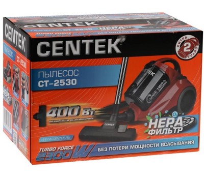 Безмешковый пылесос CENTEK СТ-2530 красный/черный