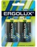 Элементы питания ERGOLUX (11752) LR20 Alkaline BL-2