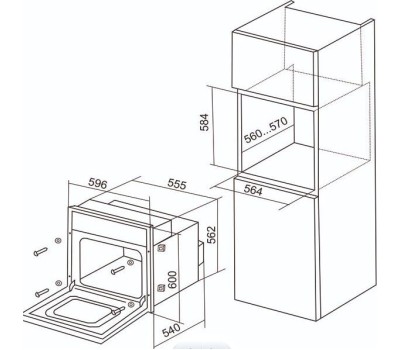 Независимый духовой шкаф электрический DE LUXE 6006.05 эшв - 062 (514200) черный матовый
