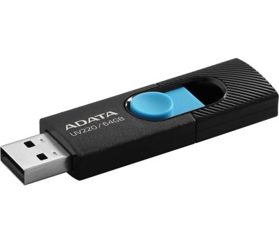 USB флэш-накопитель A-DATA 64GB UV220 черный/голубой USB2.0 (AUV220-64G-RBKBL)