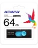 USB флэш-накопитель A-DATA 64GB UV220 черный/голубой USB2.0 (AUV220-64G-RBKBL)
