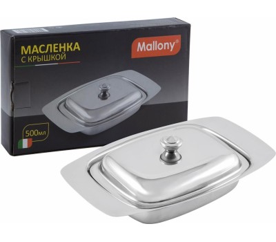 Масленка MALLONY Масленка с крышкой BD-500, объем 500 мл, нерж. сталь 0,5 мм (981045)