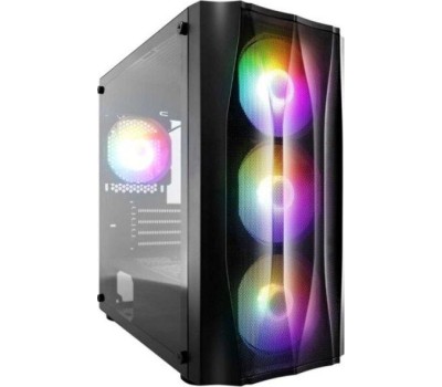 Корпус для ПК 1STPLAYER Корпус FIREBASE X3-M Black / mATX, TG 4x120mm LED fans inc. X3-M-BK-4F1