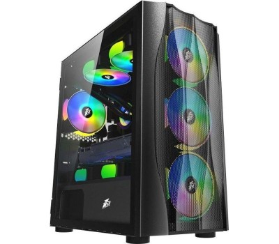Корпус для ПК 1STPLAYER Корпус FIREBASE X3-M Black / mATX, TG 4x120mm LED fans inc. X3-M-BK-4F1