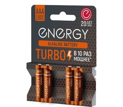 Батарейка алкалиновая ENERGY Turbo LR03/4B (АAА) (107049)