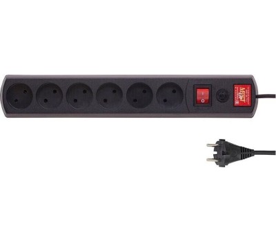 MOST LR 3м (6 розеток) черный (коробка)