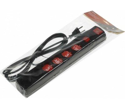 MOST LR 3м (6 розеток) черный (коробка)