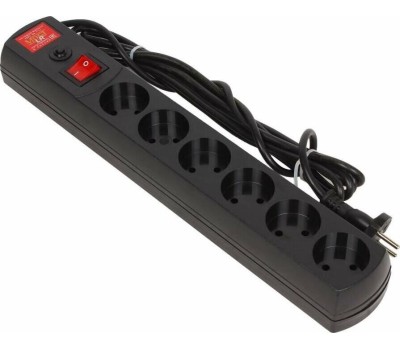 MOST LR 3м (6 розеток) черный (коробка)