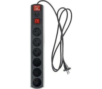 MOST LR 3м (6 розеток) черный (коробка)