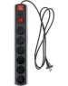 MOST LR 3м (6 розеток) черный (коробка)