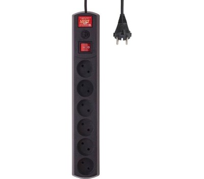 MOST LR 3м (6 розеток) черный (коробка)