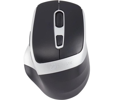 OKLICK Мышь беспроводная 516MW, Bluetooth/Радио, оптическая, USB, 1600dpi, черный и серебристый [1978689]